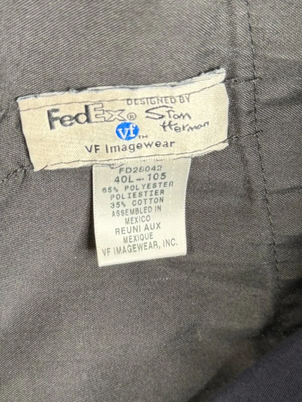 FEDEX Stan Herman Navy Blue Cargo Work Short Reflective Stripe 40 Long FD28042